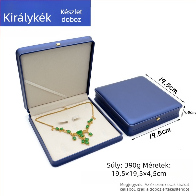 Korona Pu gyűrű nyaklánc medál karkötő ékszer csomagoló doboz könnyű luxus bőr derékékszer ajándékdoboz
