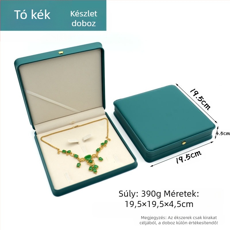 Korona Pu gyűrű nyaklánc medál karkötő ékszer csomagoló doboz könnyű luxus bőr derékékszer ajándékdoboz