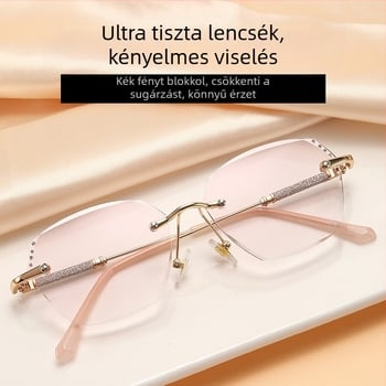 TikTok új gyémánt finom villanású presbyopikus szemüveg női elegáns divatos színátmenetes presbyopikus szemüveg ultrakönnyű anti-kék fény presbyopikus szemüveg