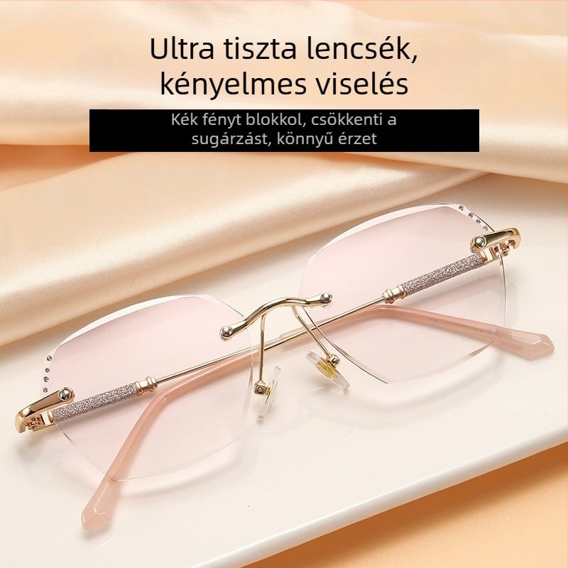 TikTok új gyémánt finom villanású presbyopikus szemüveg női elegáns divatos színátmenetes presbyopikus szemüveg ultrakönnyű anti-kék fény presbyopikus szemüveg