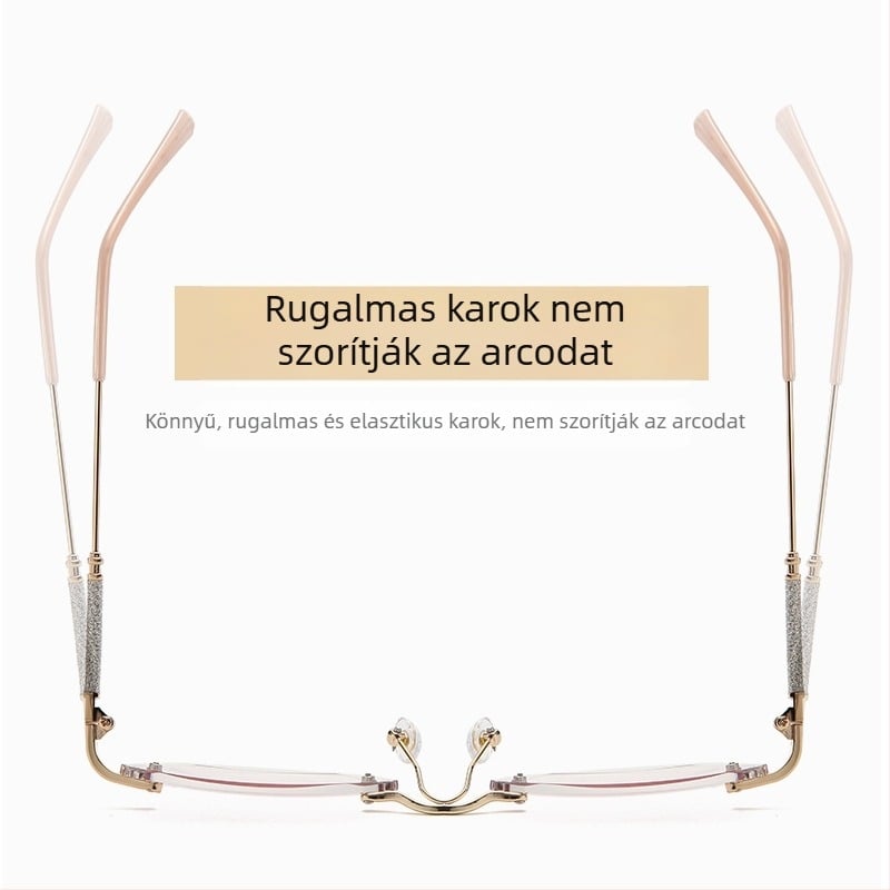 TikTok új gyémánt finom villanású presbyopikus szemüveg női elegáns divatos színátmenetes presbyopikus szemüveg ultrakönnyű anti-kék fény presbyopikus szemüveg