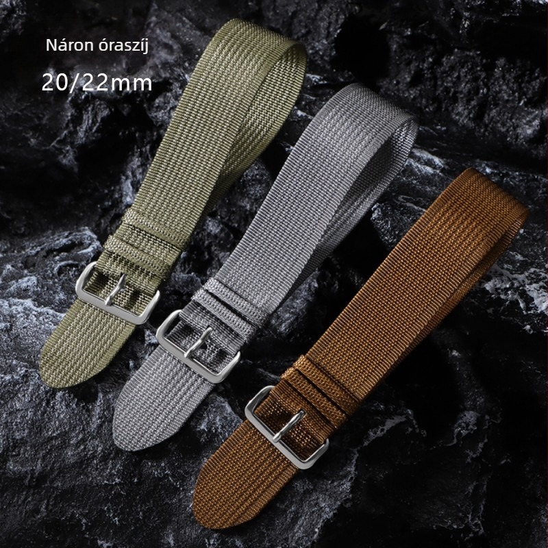 Új, vékony NATO nejlonszíj, amely illeszkedik a Huawei Seiko No. 5 Water Ghost vászon óraszíjhoz (20/22 mm).