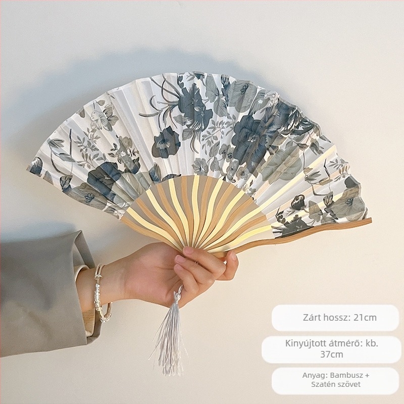 Antik összecsukható ventilátor, kínai stílusú nyári ventilátor, Hanfu Cheongsam, új, kínai stílusú mini összecsukható ventilátor, hordozható