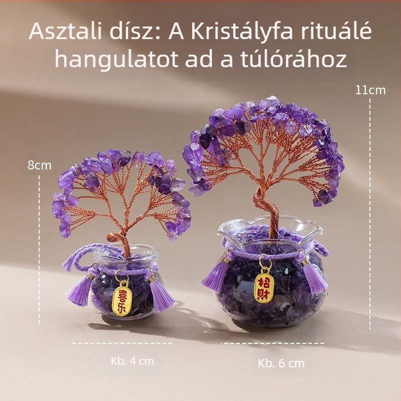 Természetes kristály kavics vagyonfa ametiszt vagyonfa kreatív asztali dekoráció autó életfa díszek
