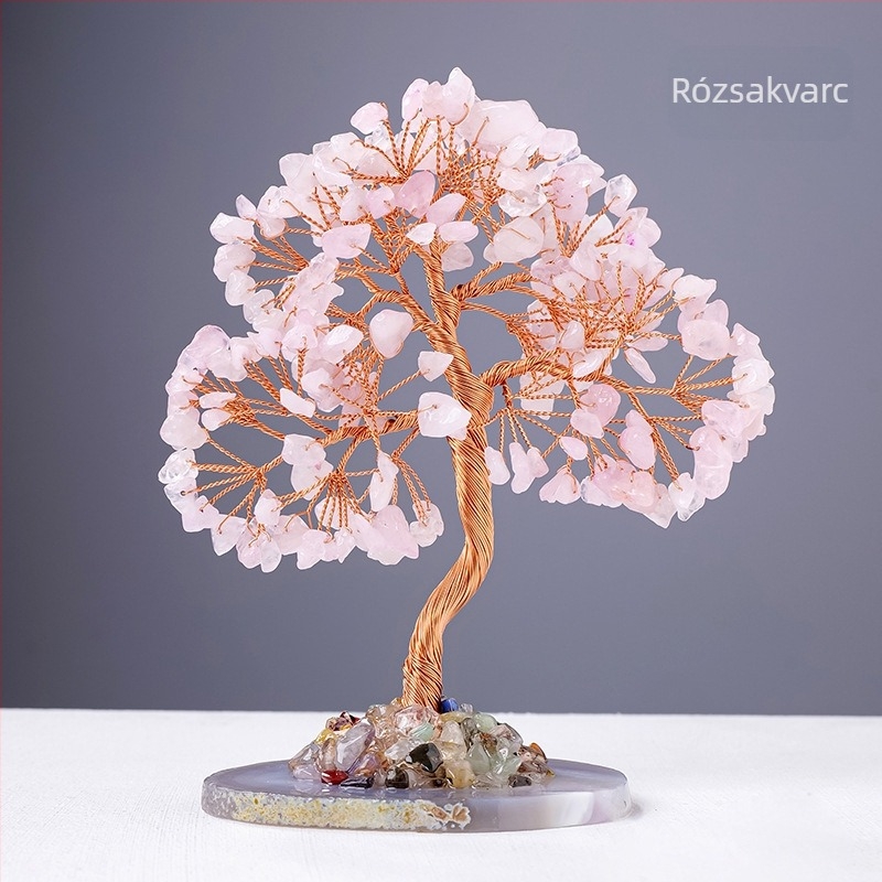 Achát kristály kavics vagyonfa ametiszt citrin vagyonfa otthoni asztaldekoráció kézművesség díszek