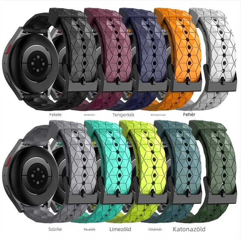 Huawei Watch3/3Pro szilikon szíj GT/GT2/GT3 futballszíj mintás szilikon szalag 20/22 szíj