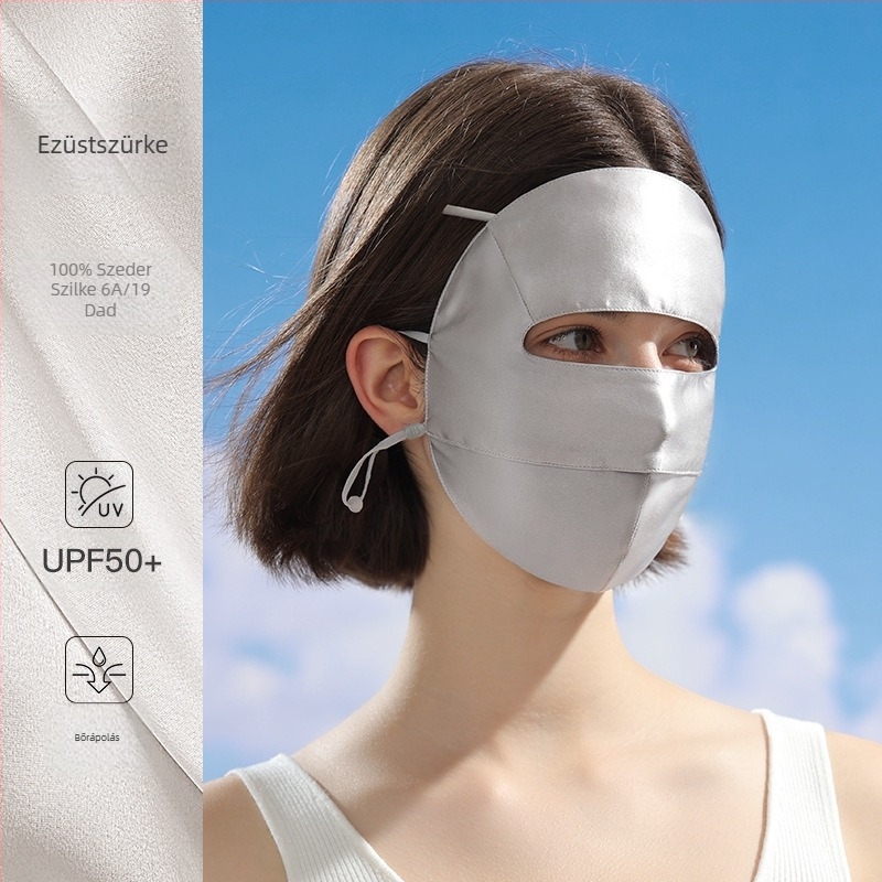 Új selyemmaszk nőknek, nyári napvédő, UV-szűrős, fülbe akasztható maszk, könnyű és lélegző arcmaszk, Xkz52