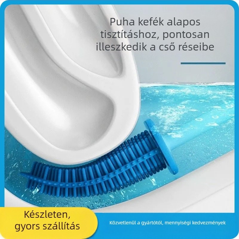 Nincs holtszögű WC-kefe Háztartási WC Falra szerelhető WC-kefe Eszköztisztító Szilikon WC-kefe