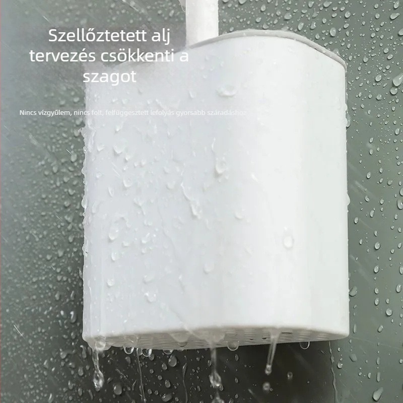 Nincs holtszögű WC-kefe Háztartási WC Falra szerelhető WC-kefe Eszköztisztító Szilikon WC-kefe