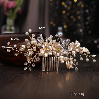 Nemzeti stílusú menyasszonyi fejdísz, fésű, új kínai stílusú, kézzel szőtt, gyöngyökkel kirakott, gyémántvirágos hajfésű, luxus kiegészítők, hajdíszek