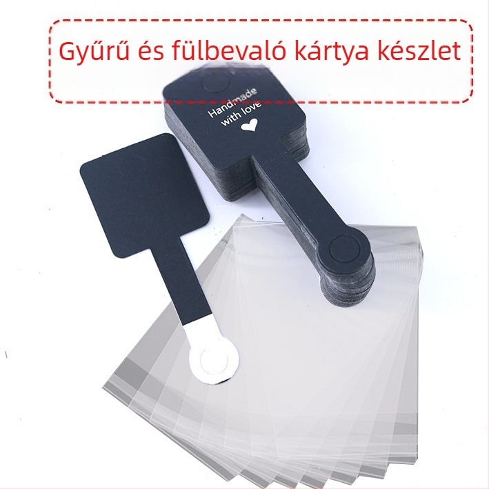 Új fekete-fehér barna háromszínű ékszer összecsukható kártya gyűrű gumiszalag hajakasztó hajpánt ékszer csomagolás összecsukható kártya