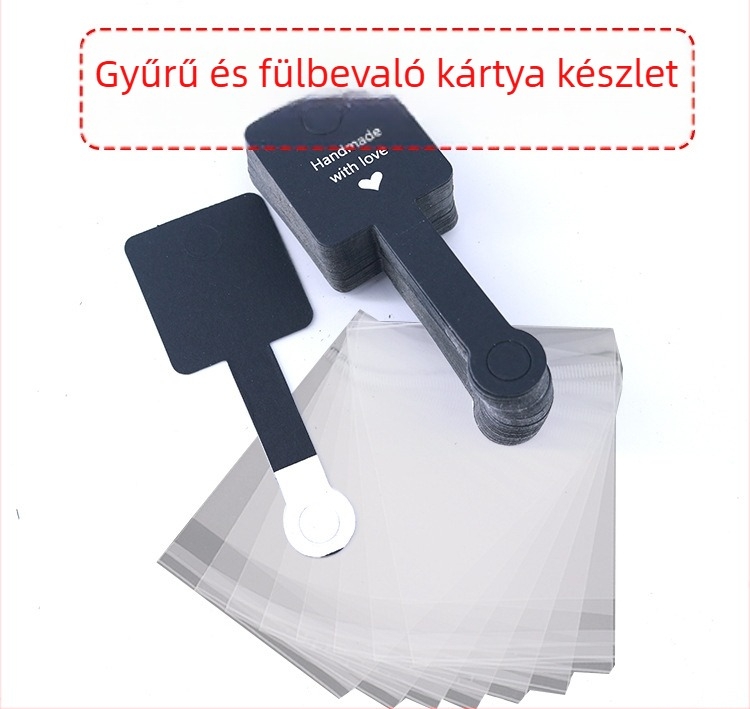 Új fekete-fehér barna háromszínű ékszer összecsukható kártya gyűrű gumiszalag hajakasztó hajpánt ékszer csomagolás összecsukható kártya