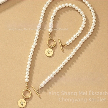 Európa és az Egyesült Államok határokon átnyúló trendi gyöngy csillag karkötő nyaklánc öltöny női niche könnyű luxus szerelem kulcscsont lánc nagykereskedelem