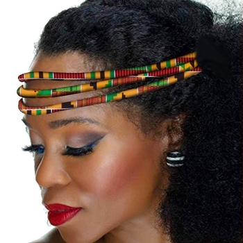 Afrikai új vintage Ankara kézzel készített fejdísz afrikai kenti női pamutkötél hajpánt többszínű, opcionális Amazon