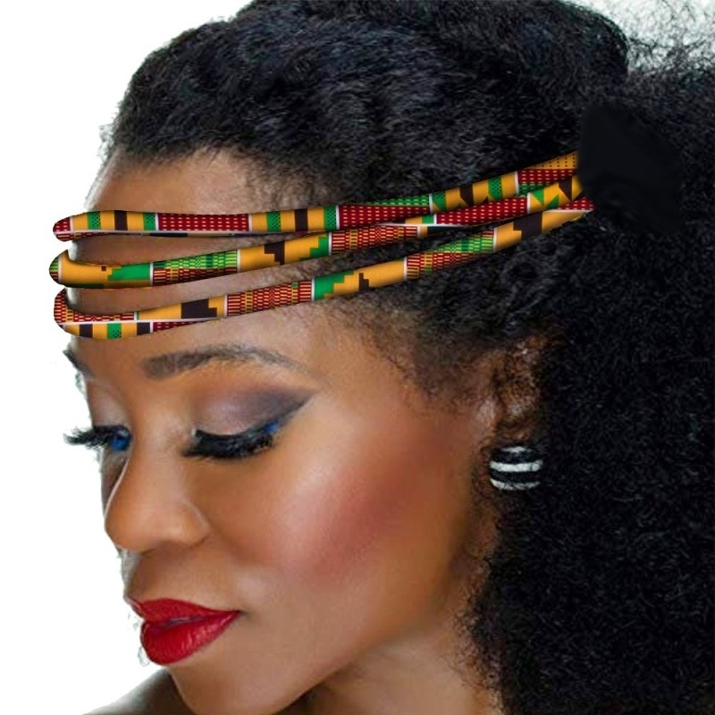 Afrikai új vintage Ankara kézzel készített fejdísz afrikai kenti női pamutkötél hajpánt többszínű, opcionális Amazon