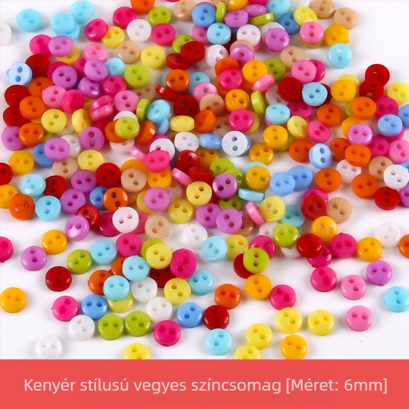 Műanyag kis gomb, mini színes, kézzel készített, barkácsolt rajzgomb, szilvavirág gomb, őszibarack szív, ötágú csillag kis gomb, 6 mm