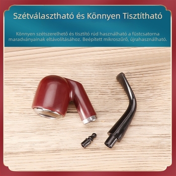 Forró eladású kezdő gyakorló gyantapipa cigaretta kettős felhasználású klasszikus ívelt fém pipafej, kivehető és mosható, közvetlenül raktáron, nagykereskedelemben