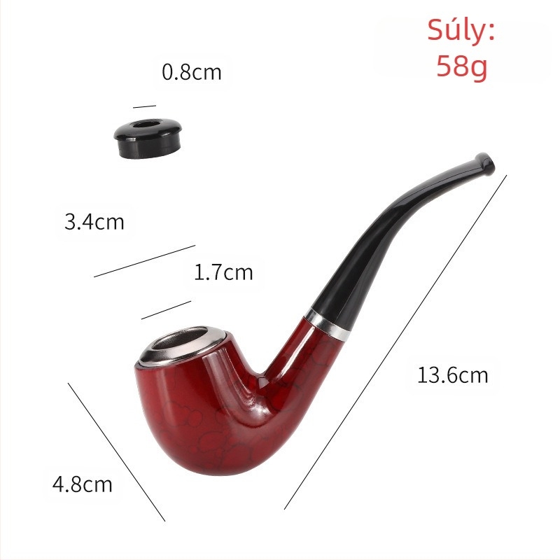 Forró eladású kezdő gyakorló gyantapipa cigaretta kettős felhasználású klasszikus ívelt fém pipafej, kivehető és mosható, közvetlenül raktáron, nagykereskedelemben