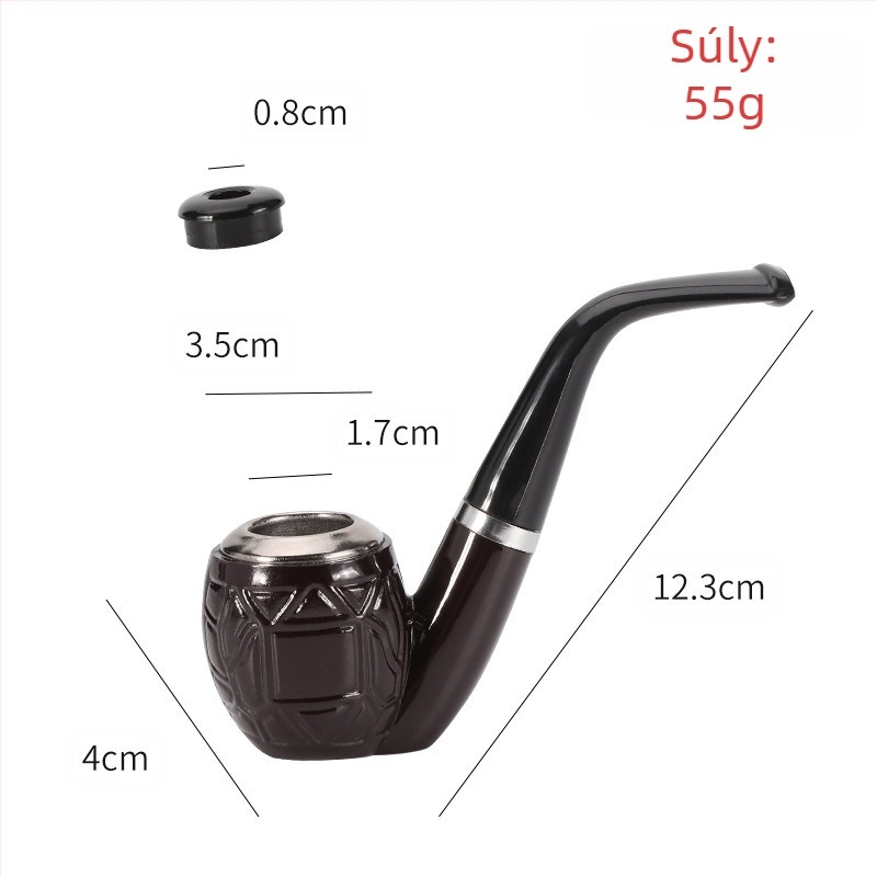 Forró eladású kezdő gyakorló gyantapipa cigaretta kettős felhasználású klasszikus ívelt fém pipafej, kivehető és mosható, közvetlenül raktáron, nagykereskedelemben
