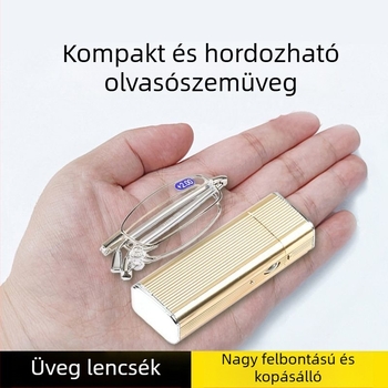 Kiváló minőségű kristályüveg összecsukható olvasószemüvegek középkorú és idős, nagyfelbontású férfi és női divatos, ultra-könnyű, hordozható, ultra-könnyű, régi szemüvegekhez