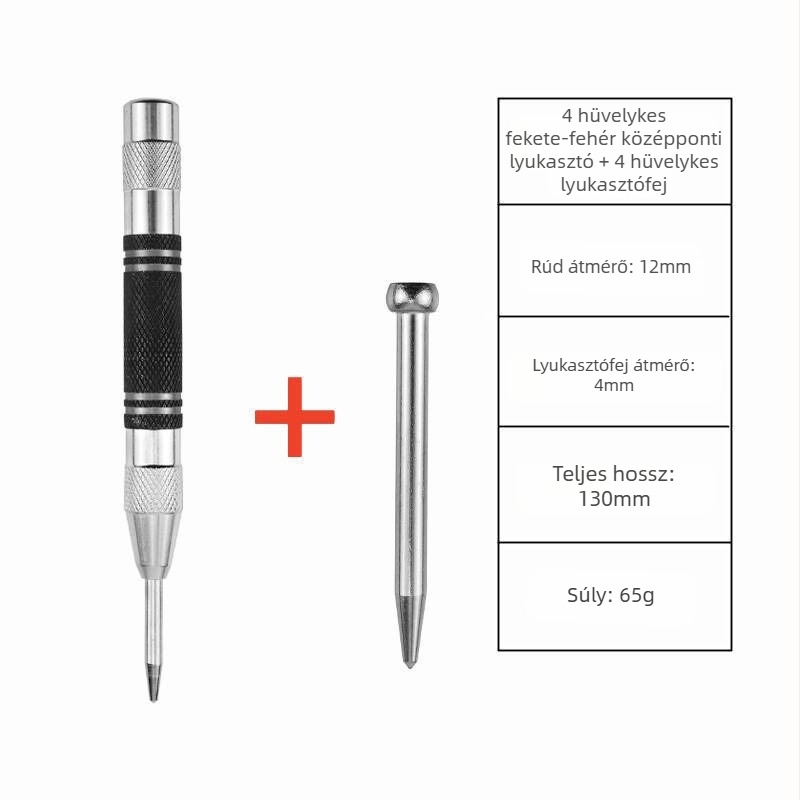 Automatikus középponti lyukasztó, nagy keménységű lyukasztó, automatikus minta lyukasztó, 130 mm-es ablaktörő biztonsági menekülőeszköz