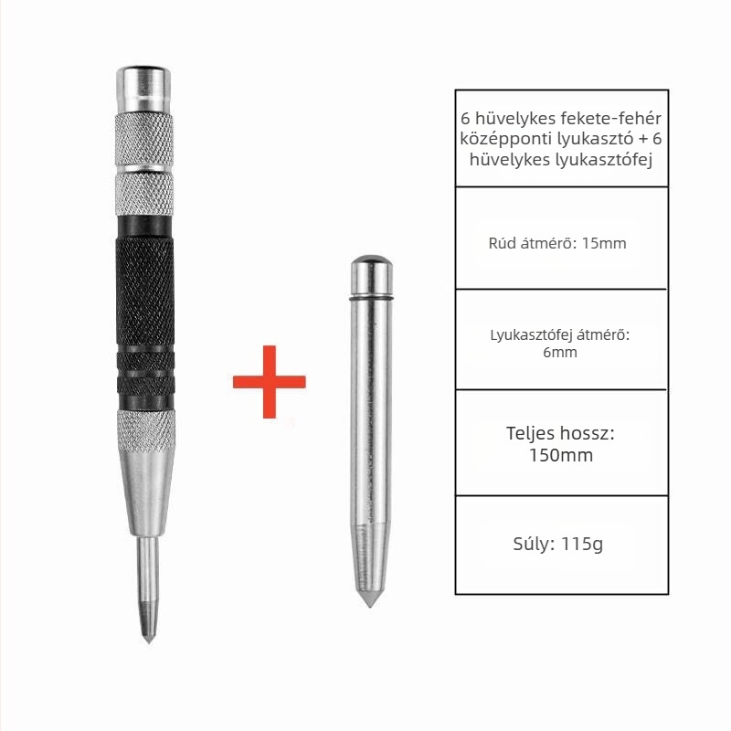 Automatikus középponti lyukasztó, nagy keménységű lyukasztó, automatikus minta lyukasztó, 130 mm-es ablaktörő biztonsági menekülőeszköz