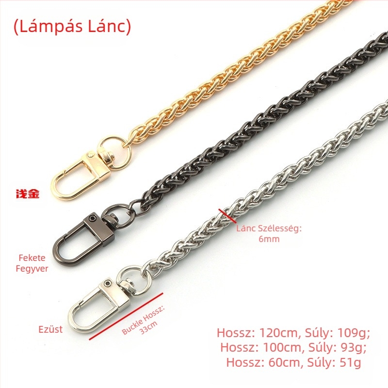 Spot Lantern láncos táska lánc csavart lánc fém lánc egyvállas keresztpántos csere táska pánt táska vállpánt