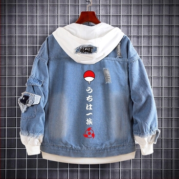 Naruto Anime farmer pulóver Naruto Kakashi Akatsuki szövet Sasuke Peripheral trendi farmerdzseki ruhák