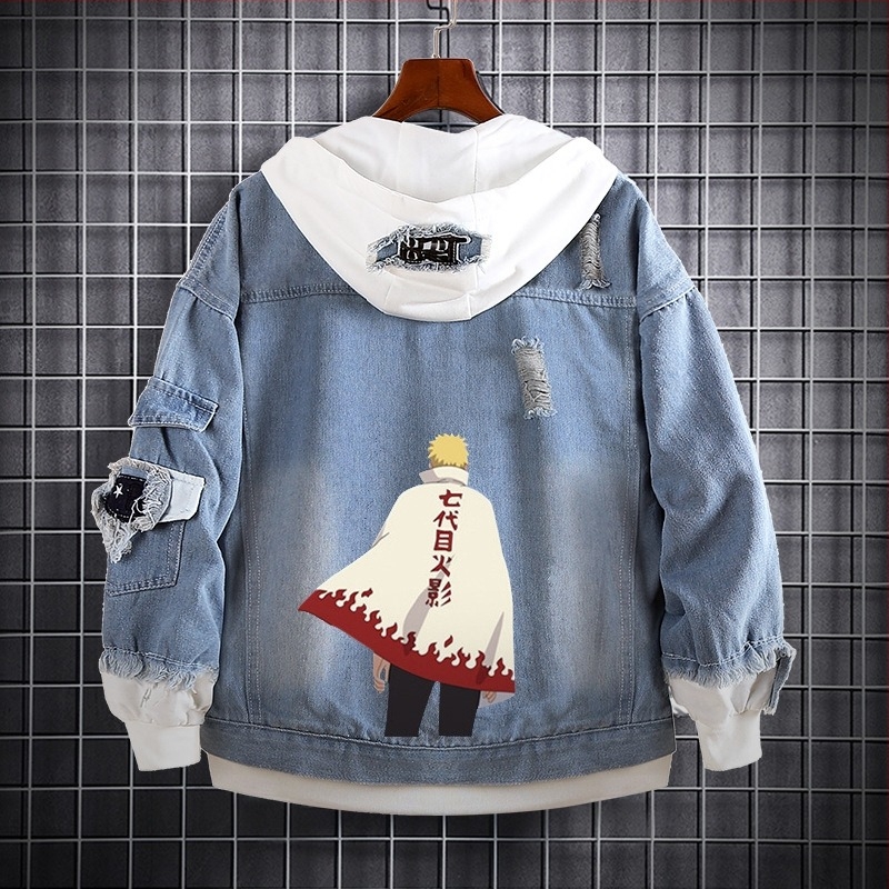 Naruto Anime farmer pulóver Naruto Kakashi Akatsuki szövet Sasuke Peripheral trendi farmerdzseki ruhák