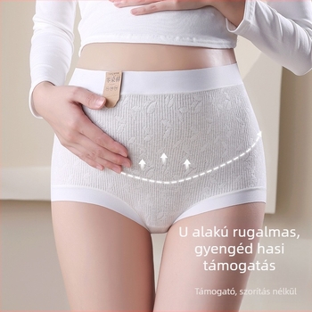 Várandós női bugyi Női magas derekú, hasizmás, csípőemelő, tiszta pamut, festetlen, nyers pamut, speciális bugyi terhességhez, bőrbarát, légáteresztő