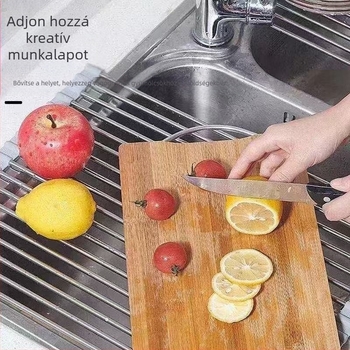 Amazon rozsdamentes acél lefolyóállvány összecsukható konyhai mosogató edénylefolyó összecsukható tároló