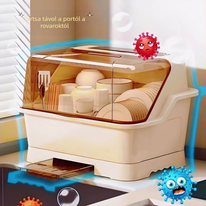 Edénytároló állvány Lefolyótartó Edénytartó Edény- és tányérszekrény Konyhai háztartási tárolóállvány Edény- és evőeszköztároló doboz