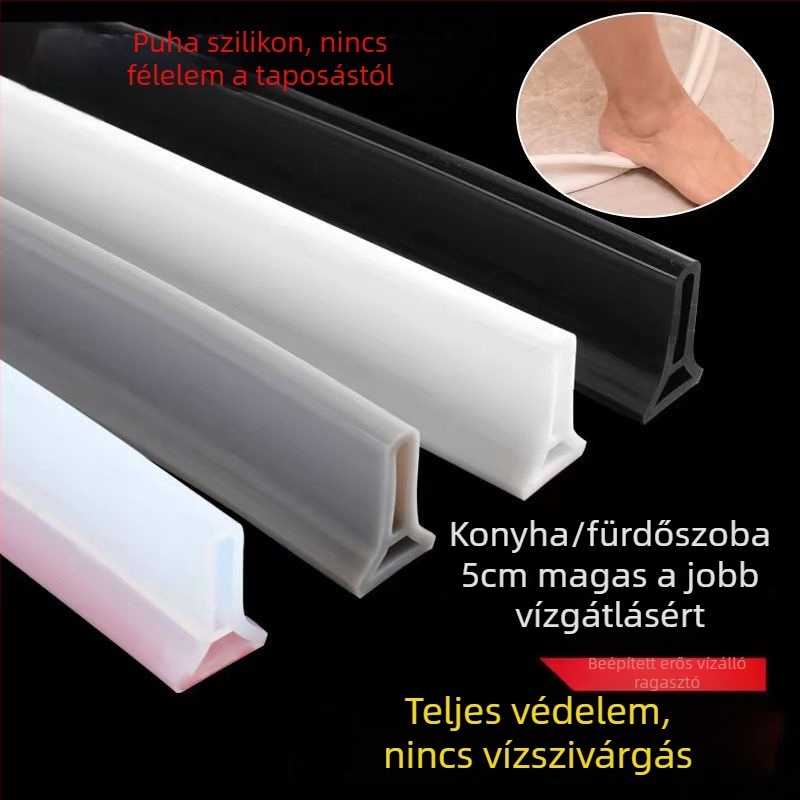 Szilikon hajlítható vízzáró fürdőszobai műtárgy vízálló gát WC vízzáró zuhanyzó vízzáró padlógát