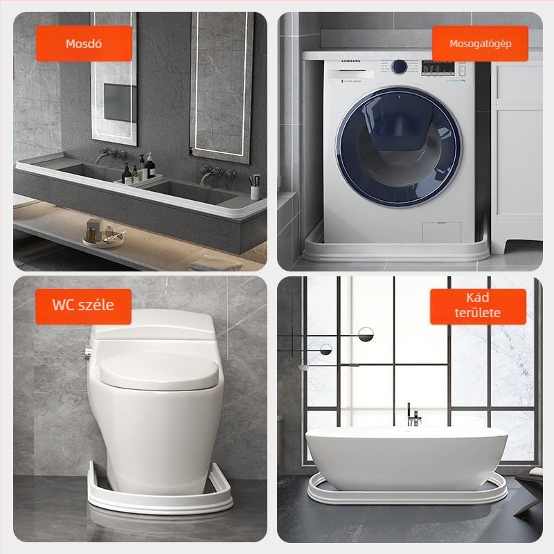 WC Fürdőszoba Vízzáró Flexibilis Zuhanyzó Száraz és Nedves Elválasztó Vízzáró Vízálló Szalag Öntapadó Vízzáró