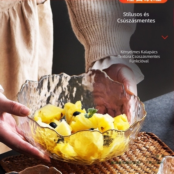 Kristályüveg gyümölcstányér, akadálymentesített luxus otthoni nappali dohányzóasztal, cukorkakiállítási tányérkosár, salátástál 2025 új gyümölcstányér