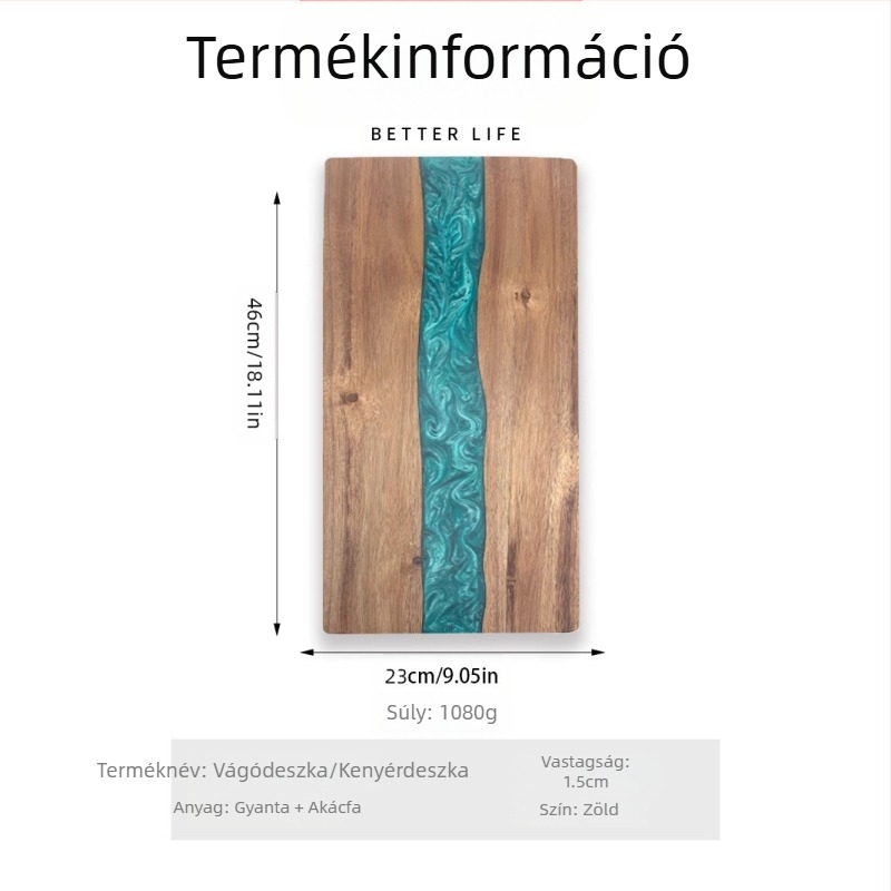 Amazon Real Head gyanta vágódeszka vágódeszka háztartási akácfa steak vágódeszka konyhai sajtos kenyér vágódeszka