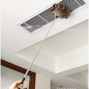 Behúzható hosszú strucc toll poroló háztartási rozsdamentes acél hosszú nyelű mennyezeti poroló gyári kiszállítás
