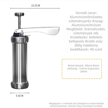 Sütiforma-pisztolyos sütőeszközök, alumíniumötvözetből készült díszítő száj, 20 darab oldódó babzsákos sütéskészlet