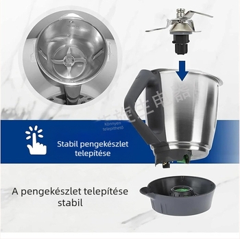 Alkalmas Meishan Vorwork Thermomix TM31 csere penge rozsdamentes acél késfej alkatrészekhez