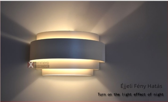 Modern minimalista LED-es vas fali lámpa, stílusos minimalista éjjeliszekrény-folyosós fali lámpa