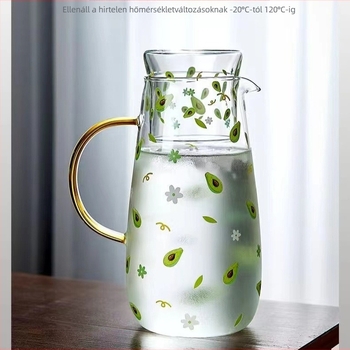 Magas hőmérsékletnek ellenálló hidegvizes vízforraló háztartási nagy kapacitású, nagy boroszilikát üvegből készült vízforraló teáskannához, egyszemélyes ivóvíz-pohárhoz