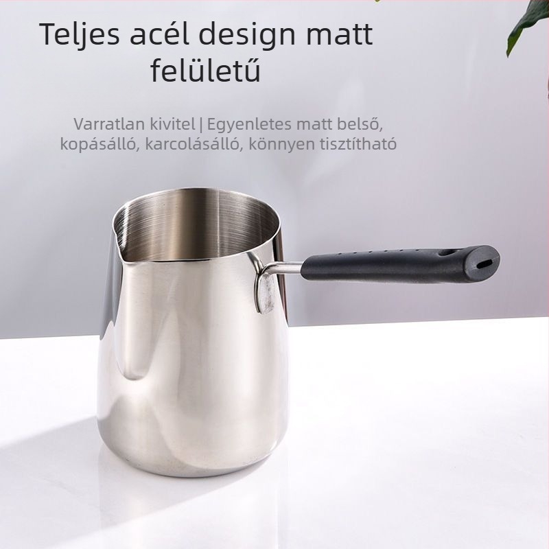 Rozsdamentes acél 304 Latte Art csésze fogantyúval tejhabosító pohár tejespohár hosszú fogantyúval viaszos pohár főzőkávéfőző otthonra