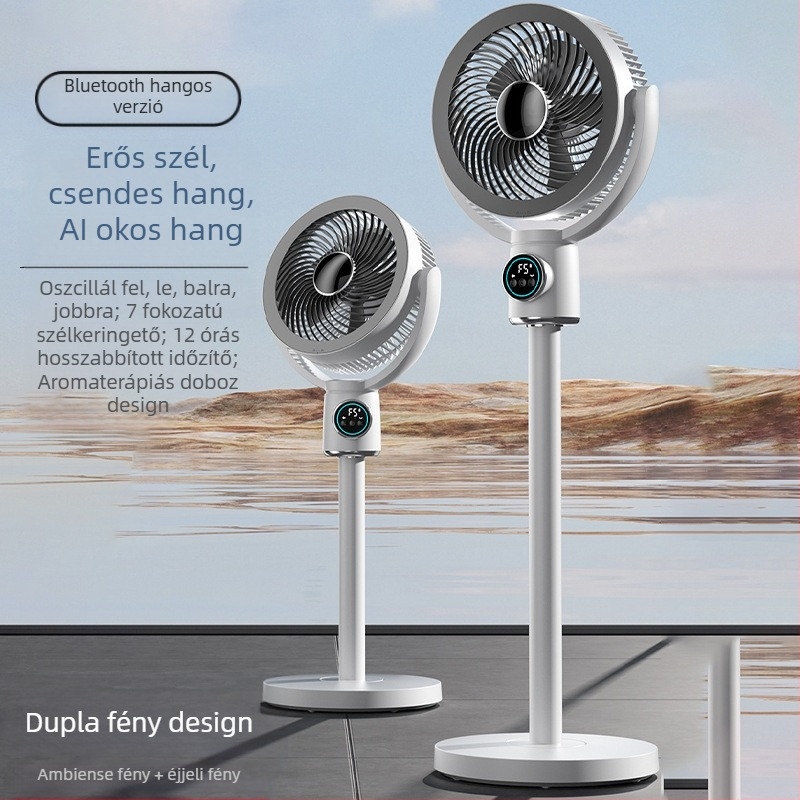 Határokon átnyúló népszerű légkeringető ventilátor, intelligens hangventilátor, háztartási asztali és állványos kettős célú teleszkópos rázófejes ventilátor, állóventilátor