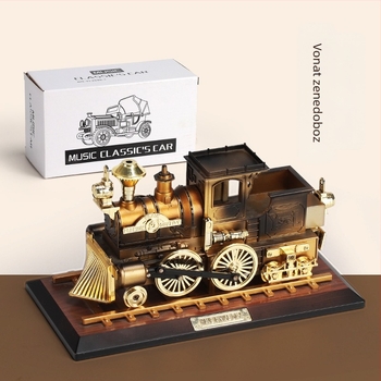 Retro nosztalgikus mozdony zenélő doboz kreatív dekoratív díszek otthoni fotózási kellékek modell ünnepi ajándékok
