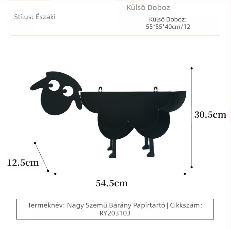 Nordic meleg papírtekercs tartó nagykereskedelmi fém vas asztali papírzsebkendő tartó kreatív nagy szemű juh tároló állvány dekoráció