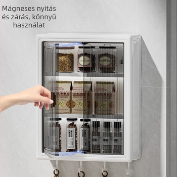 Ütésmentes falra szerelhető tárolószekrény, porálló, vízálló, WC-piperecikkek tárolóállványa, kozmetikai tárolódoboz