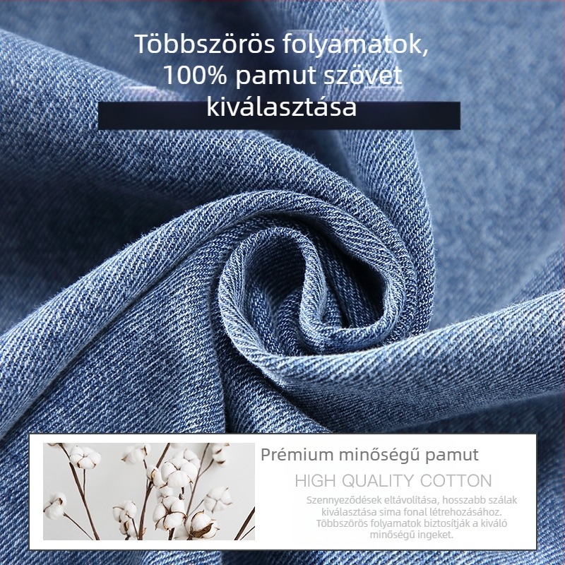 G030# őszi új japán retró dupla táska férfi hosszú ujjú világos színű farmering egyszerű egy generációnyi haj