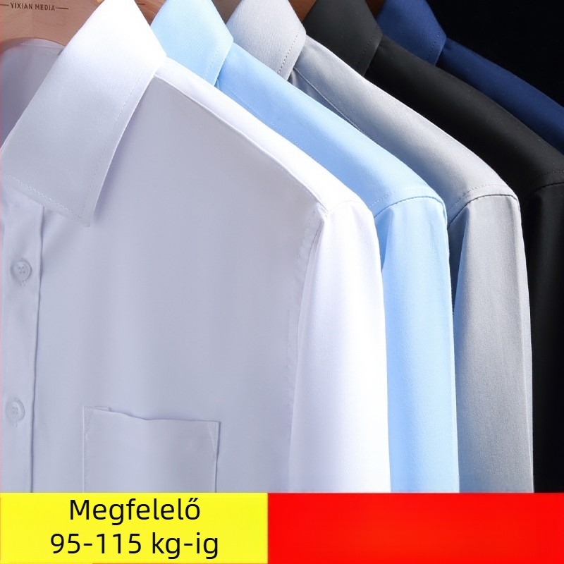Férfi plus size hosszú ujjú ing Plus size extra large férfi fehér bő business hosszú ujjú ing