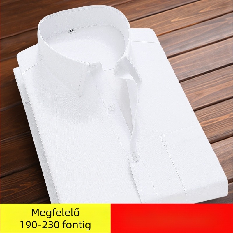 Férfi plus size hosszú ujjú ing Plus size extra large férfi fehér bő business hosszú ujjú ing