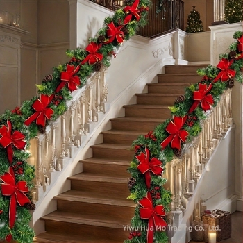 Hua Mo 2025 Határokon átnyúló Temu új karácsonyi szövet rattan karácsonyi hangulat udvari ajtó függő barkács dekoráció lépcső